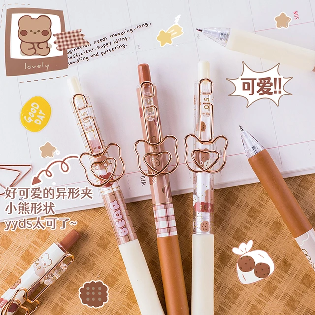 4pcs Kawaii Erasable Pens Cute Gel Pen Blue and Black Ink ST Nib Aesthetic  Stationery Office Accessories Back To School - AliExpress