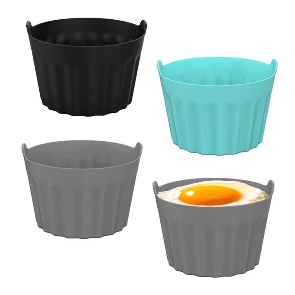 4 Stampi In Silicone Per Uova In Camicia Per Friggitrice Ad Aria | Pirottini Riutilizzabili Per Muffin E Soufflé | Multiuso - 4