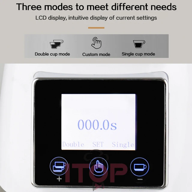 ITOP60 Espresso Coffee Grinder 60mm Titanium Burr Stepless Adjustment Quantitative Metal Bean Hopper or Plastic Hopper 2