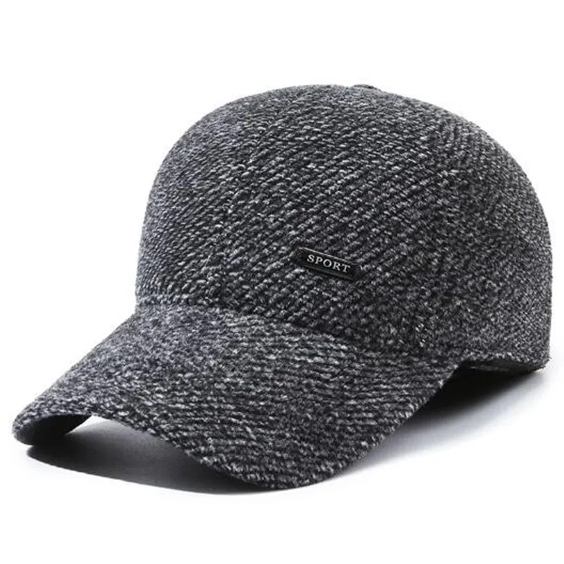 

Новая зимняя мужская кепка, плюшевые утепленные теплые бейсболки для мужчин, защищающие от холода наушники, шапки, Кепка для гольфа, шапка для папы, хлопковая кепка, бейсболка