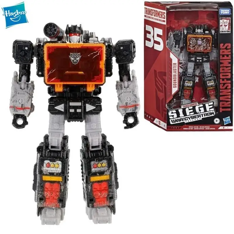 

Original Hasbro Transformers War for Cybertron Siege 35Th Anniversary 7 Inch Soundblaster Action Figure Voyager Class Wfc-S63
