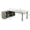 71-Inch Executive Desk, L-Shaped Desk with Cabinet, Large Office Desk with Storage Shelves, Writing Table Desk Business Furnitu 2