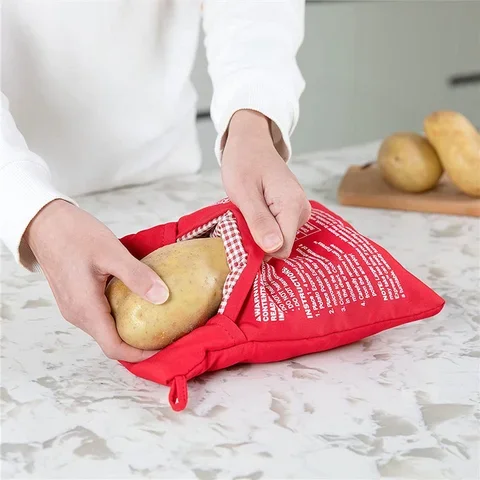 

Potato Bag Microwave Baking Kitchen Reusable Cooker Bag Fast Quick Baked Pouch Potato Bag Washable Fabric Cooker Bag