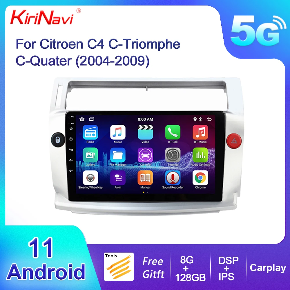 Kirinavi Gx9 Per Citroen C4 C-Triomphe C-Quatre 2004-2011 2 Din Autoradio Multimedia Video Carplay Android 2Din Navigazione Gps