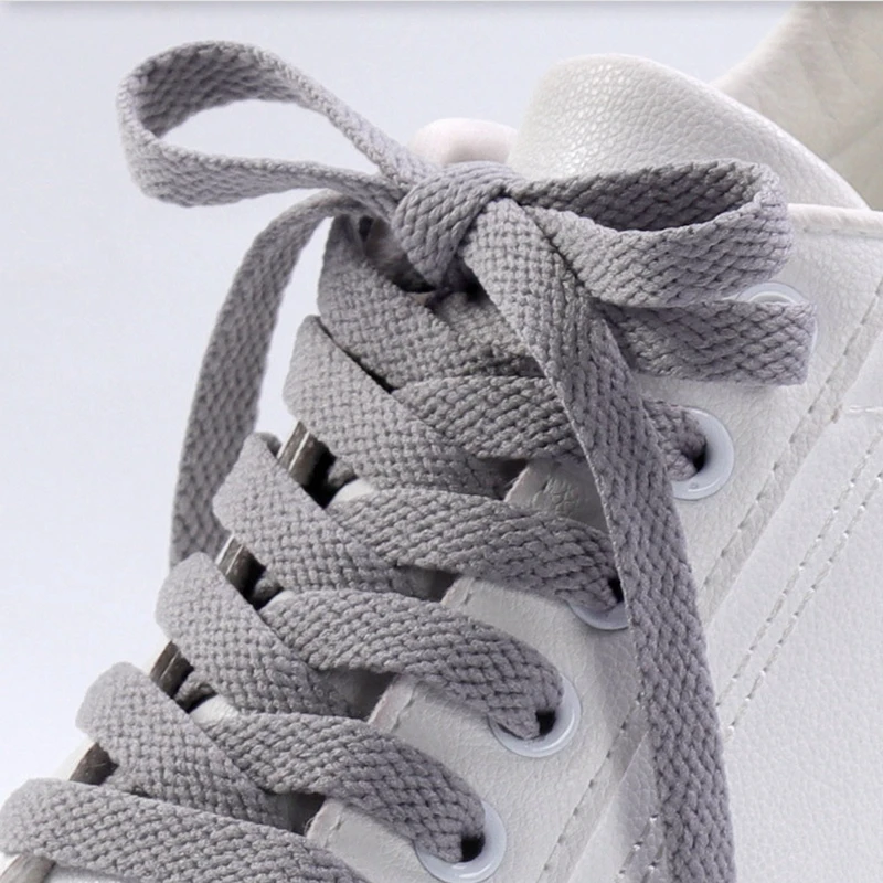 Vibrant 36-Color Flat Shoelaces for Sneakers - Classic Solid White & Black Options