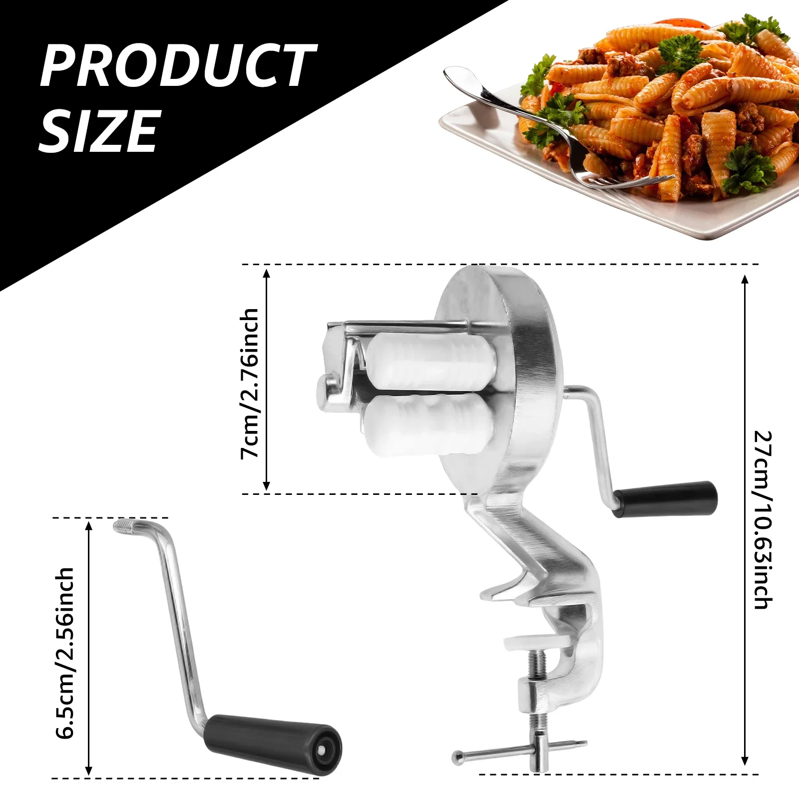 Cavatelli Maker Machine Manual Macaroni Maker Aluminum Alloy Noodle Makers for Kitchen Portable Hand Cranking Pasta