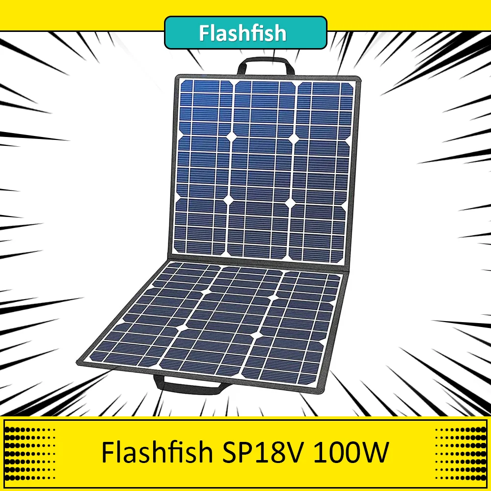 Flashfish SP18V 100W Portable Solar Panel Unfolded USB Output Efficiency Foldable Solar Panel