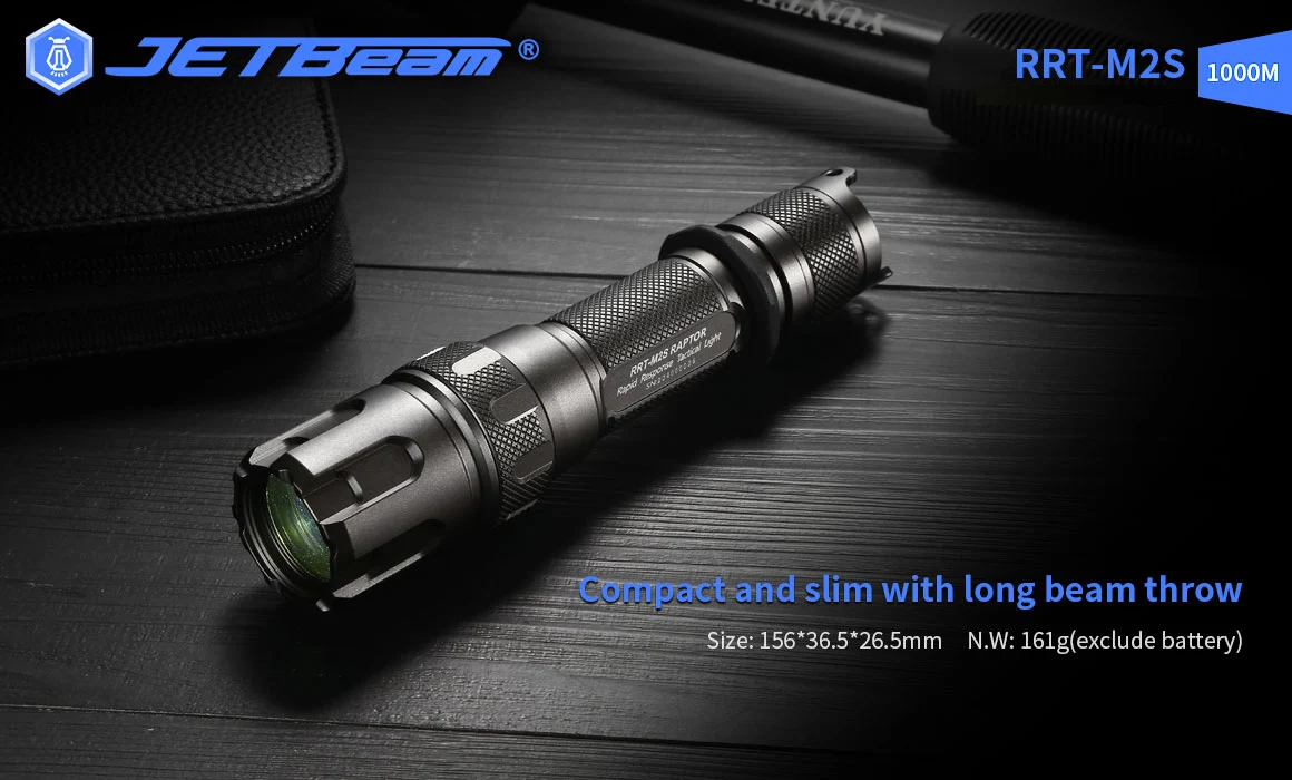 JETBEAM RRT-M2S max 1000m beam throw long distance lighting LED Flashlight keyring torch