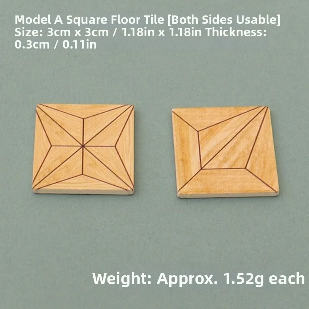 Wooden Dollhouse Floor Boards Multicolor 1:12 Scale