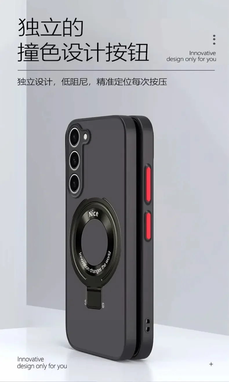 Luxury Matte Case For Samsung Galaxy S26 S25 Edge S24 FE S23 S22 S21 Ultra Plus A56 A26 A36 A16 A15 Magnetic Magsafe Cover