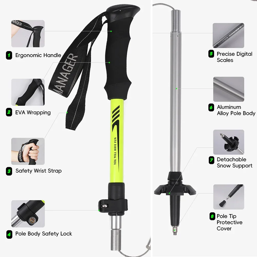 Ultralight Carbon Fiber Telescopic Trekking Pole
