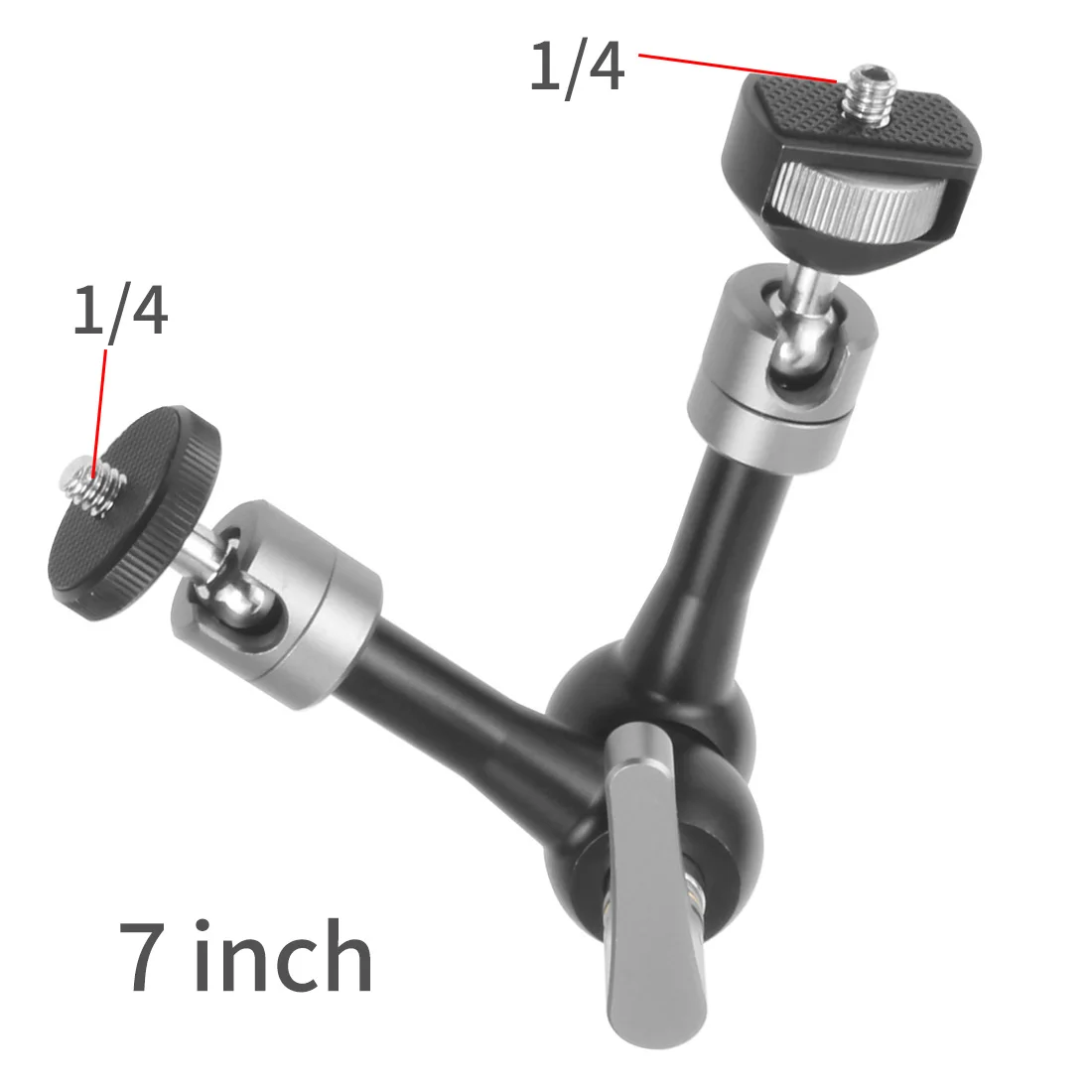 Vielseitige bewegliche Reibungsrosette, magischer Arm, 17,8 cm (11 Zoll, verstellbare Krabbenklauenklemme 1/4 3/8 für SLR-Kamerahalterung, Monitorkäfig-Rig – Detail 28