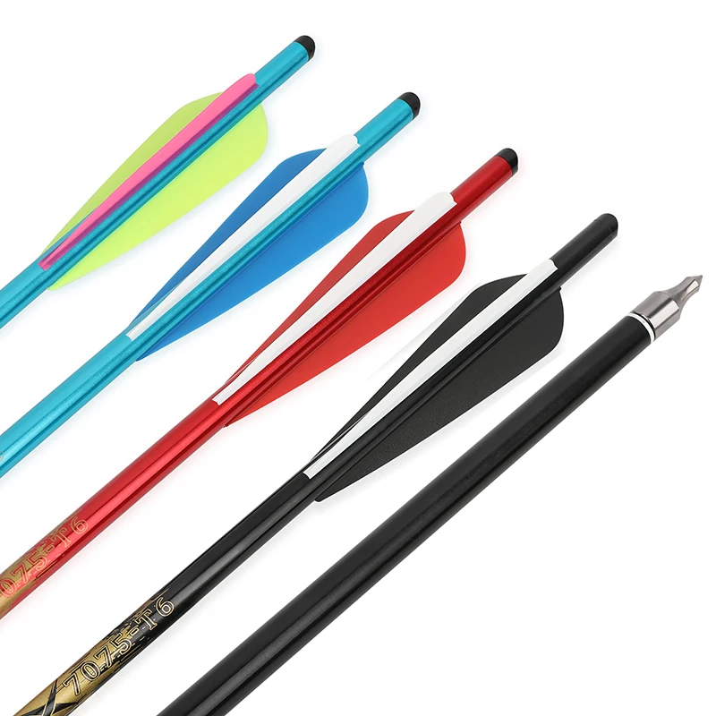 Premium Aluminum Crossbow Bolts - High Strength Arrows with 4 Feathers