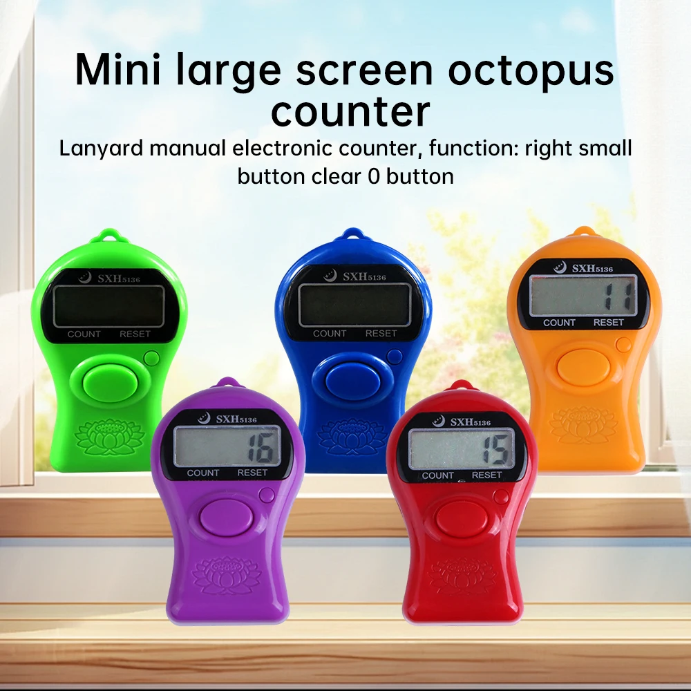 Portable Mini 5 Digits Counter Stitch Marker Row Finger Precision LCD ...