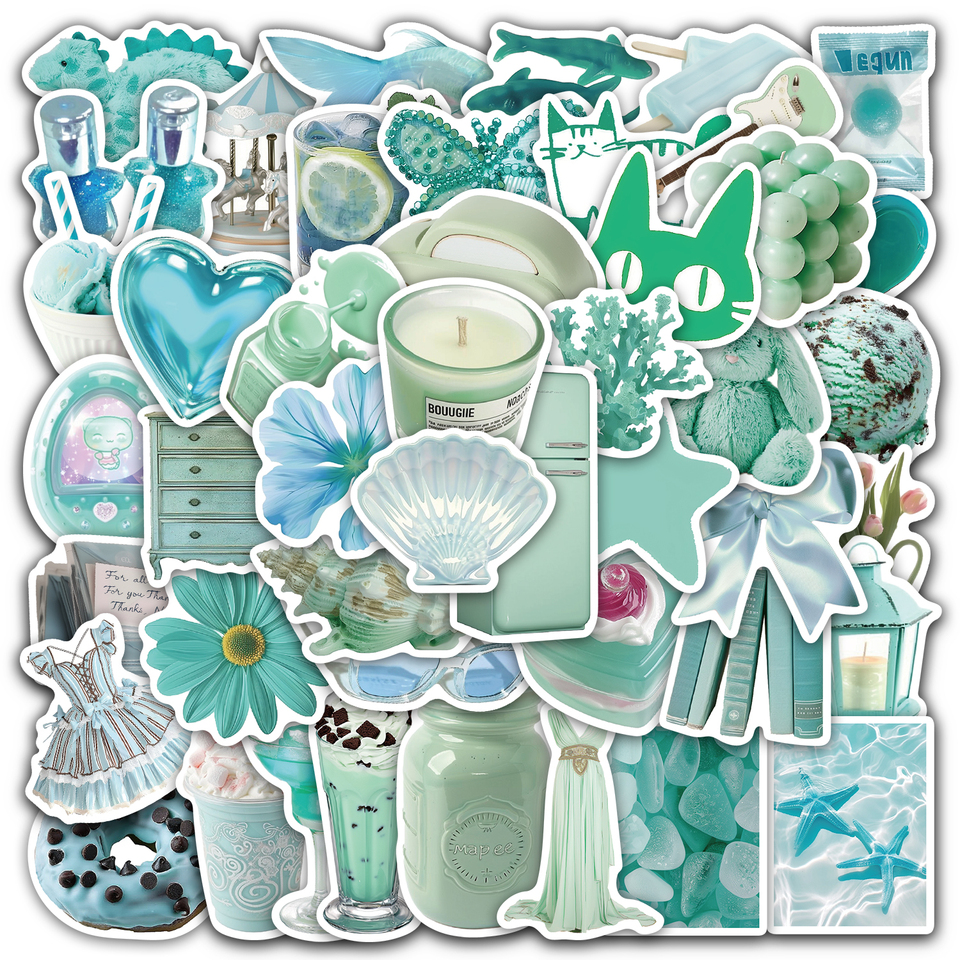 50PCS Mint Manbo Seltzer Greent Stickers DIY Phone Case Laptop Water Cup Computer Toy Stickers