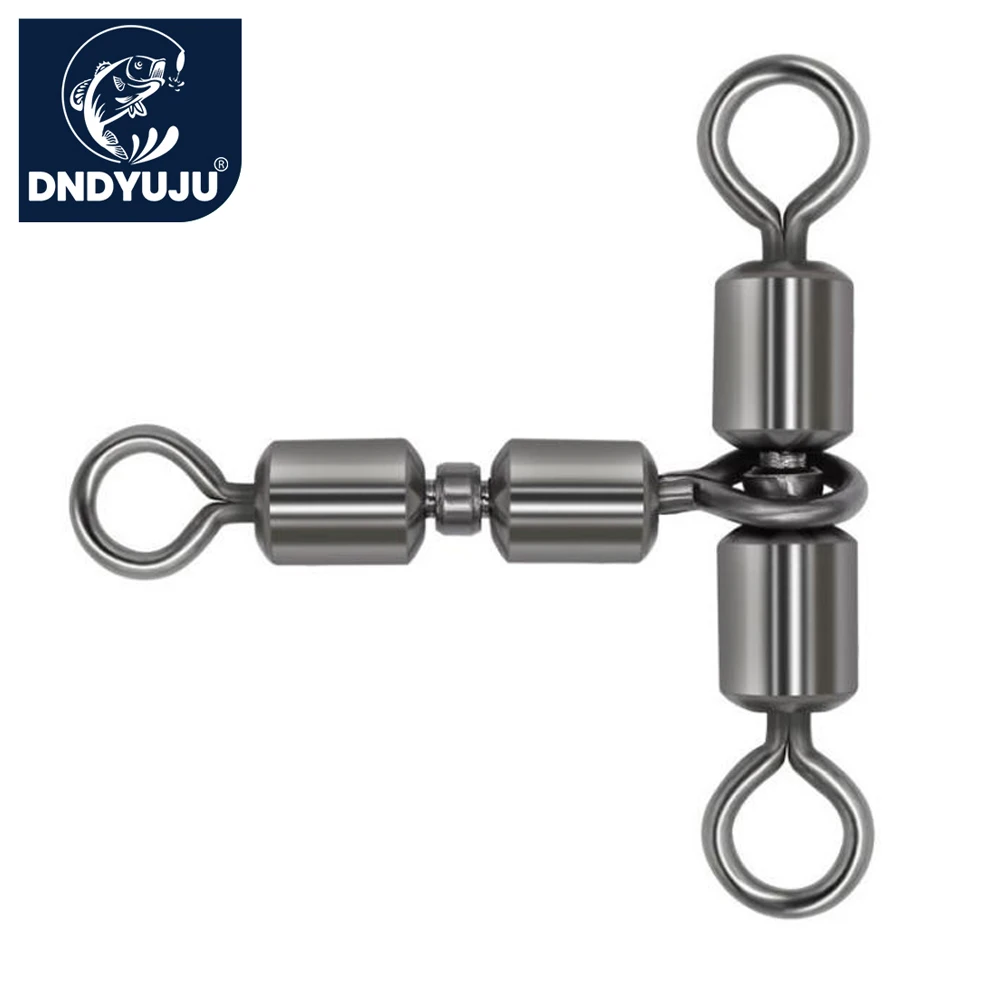 DNDYUJU 10 Uds. Conector sólido de pesca giratorio, junta triangular de doble rodamiento de alta velocidad, accesorios de pesca para anzuelo de pesca