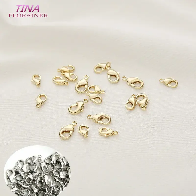 10PCS 20PCS 14k Gold Color Plated 10mm 12mm Lobster clasps for jewelry making handmade DIY bracelets necklace clasp fittings