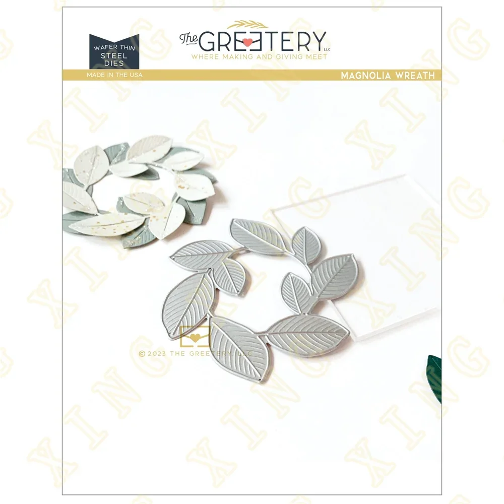 

Magnolia Wreath Die New Product for 2023 Metal Craft Cutting Dies DIY Scrapbook Paper Diary Decoration Card Handmade Embossing