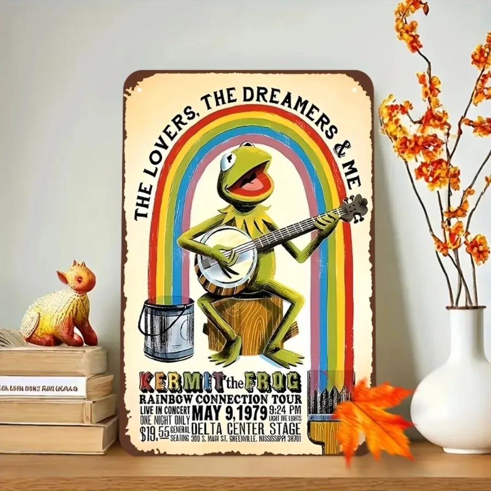KERMITNOSTALGZ Kermit the Frog Metal Poster | Rainbow Tour Vintage