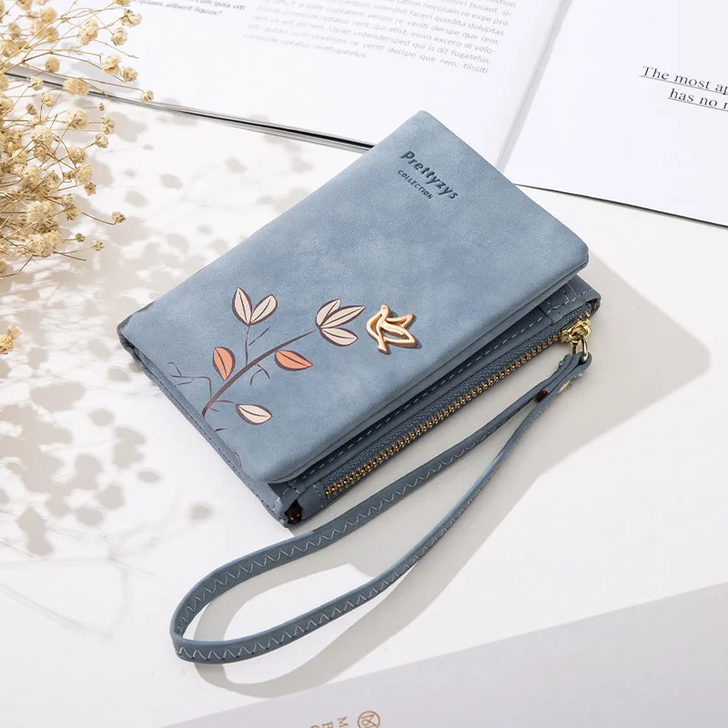 

2023 Fashion Fresh Flower Small Wallet Women Soft Leather Ladies Purses Designer Short Female Wallet Girl Carteras Para Mujer