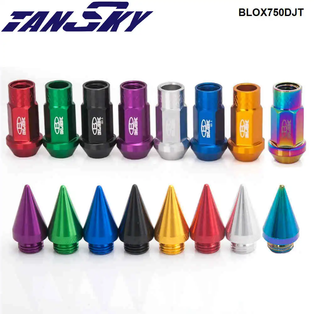 Wheel Lug Bolts 20PCS Blox 50MM M12x1.5 / M12x1.25 Aluminium Extended Tuner Wheels Rims Lug Nuts With Spike TK-BLOX750DJT