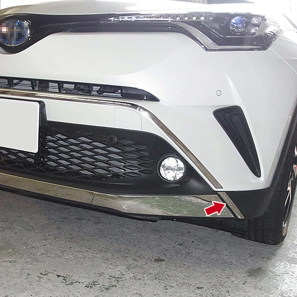 5pcs SUS304 Stainless Steel Front Plate Garnish Modling Trim Upper For Toyota CHR C-HR