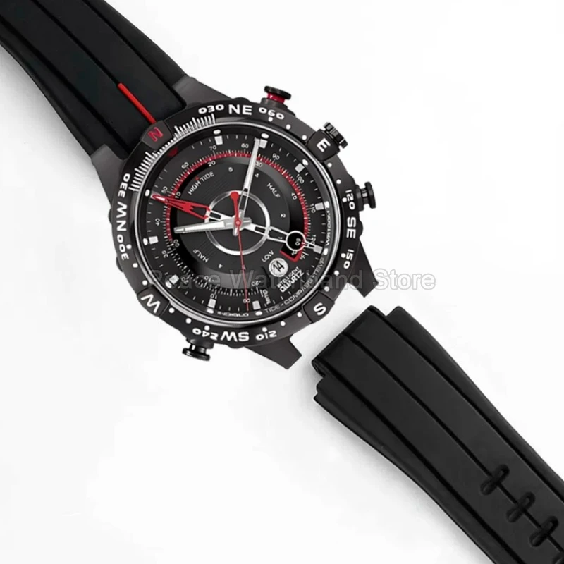 Colorfast Smooth-Textured Silicone Watchband with Convex Interface