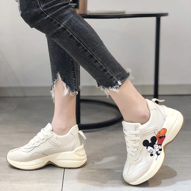 Women's Casual Sports Shoes Autumn New Round Head Splicing Front Lacing Anti-slip Wear-resistant Low-top Shoes 3