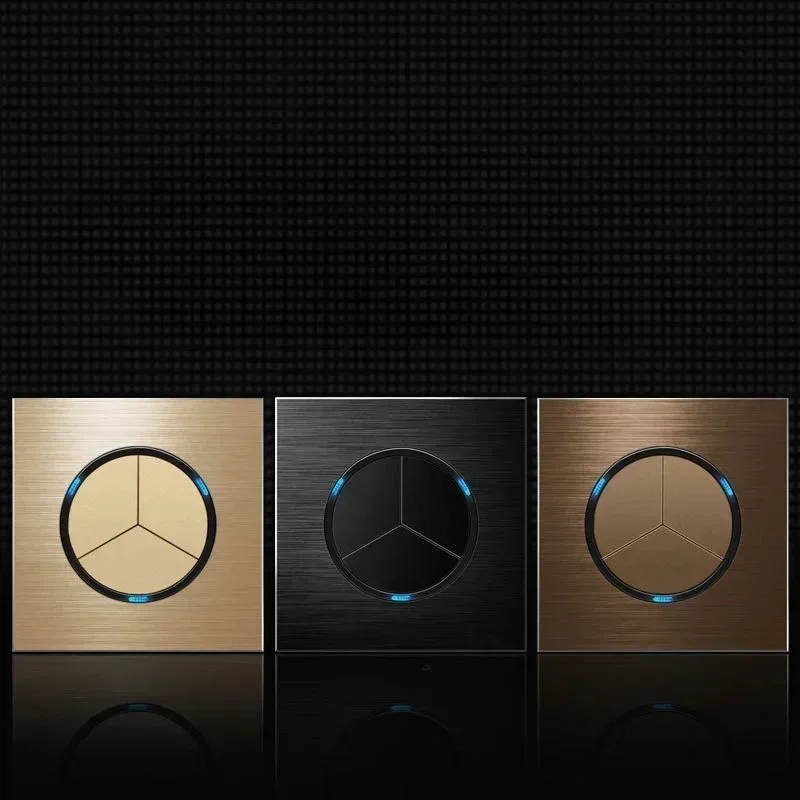 Universal Retro Wall Switch EU FR 220V, สีกาแฟ, คุณภาพสูง, ปุ่มรีเซ็ต, ปลั๊กไฟฟ้า 1