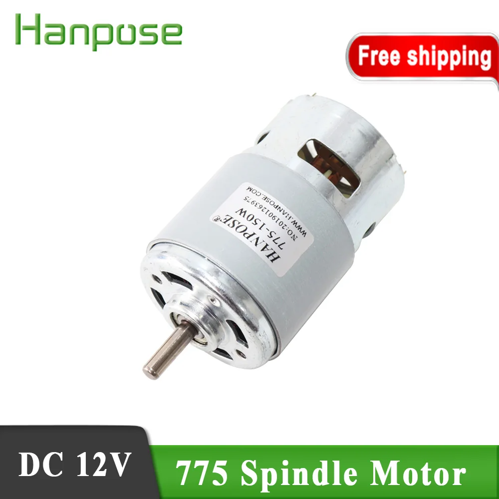 Spindle Motor Lawn Mower Motor Dois Rolamentos de Esferas Avaliado Escova dc Motors 3000 a 12000 Rpm 150w 220w 775 Hanpose775