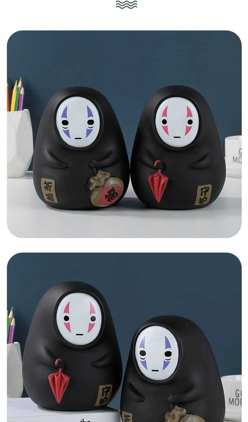 Anime Spirited Away Faceless Male Piggy Bank Totoro Money Boxes Ornaments Room Decor Kawaii Coin Cash Box Anime Gift for Kids