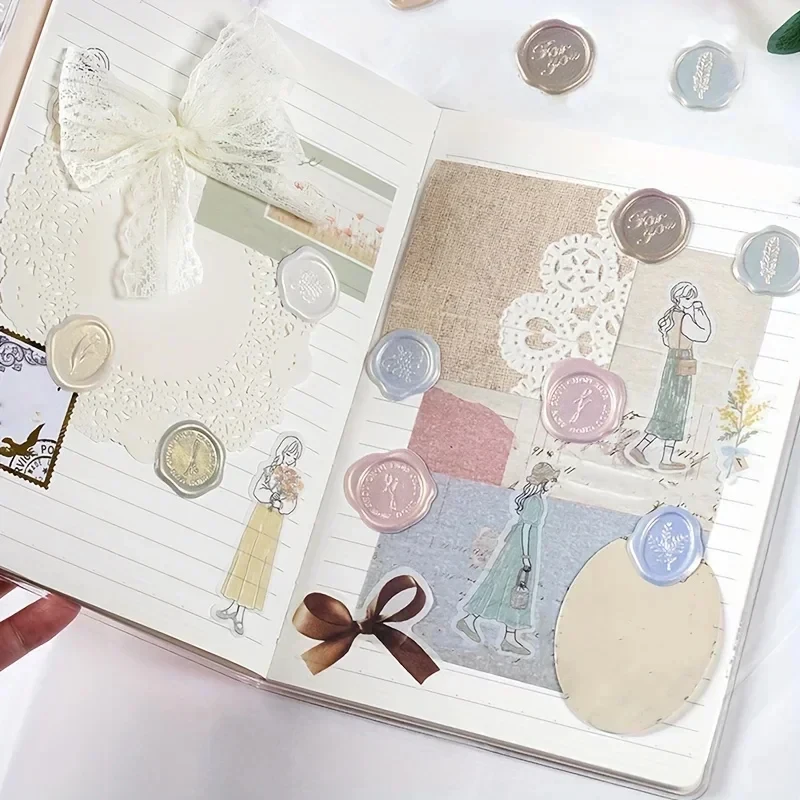 1/2/3/4pack 왁스 씰 스탬프 스티커 DIY 스크랩북 편지 봉투 초대장 장식을위한 다목적 왁스 씰 스티커