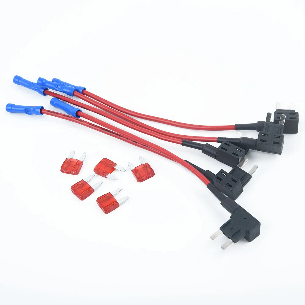 12V Add A Circuit Mini Blade Fuse Holder Standard ATM APM Piggy Back Fuses Tap Car Fuse Box Fusible Alarm Accessories 5Pcs/Set fuse holder fuse box holder fuse box