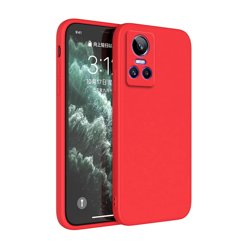 Premium Liquid Silicone Shockproof Case - Luxury Classic Square Design for OPPO Realme GT Series