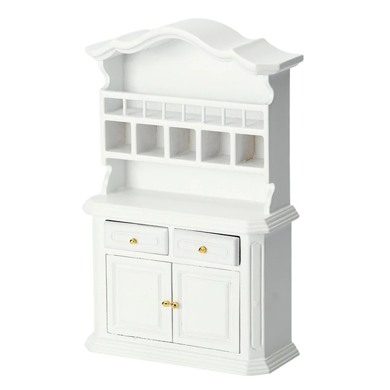 

1/12 Scale Dollhouse Wooden European Style Storage Display Cabinet Furniture Display Showcase For Dollhouse Decoration