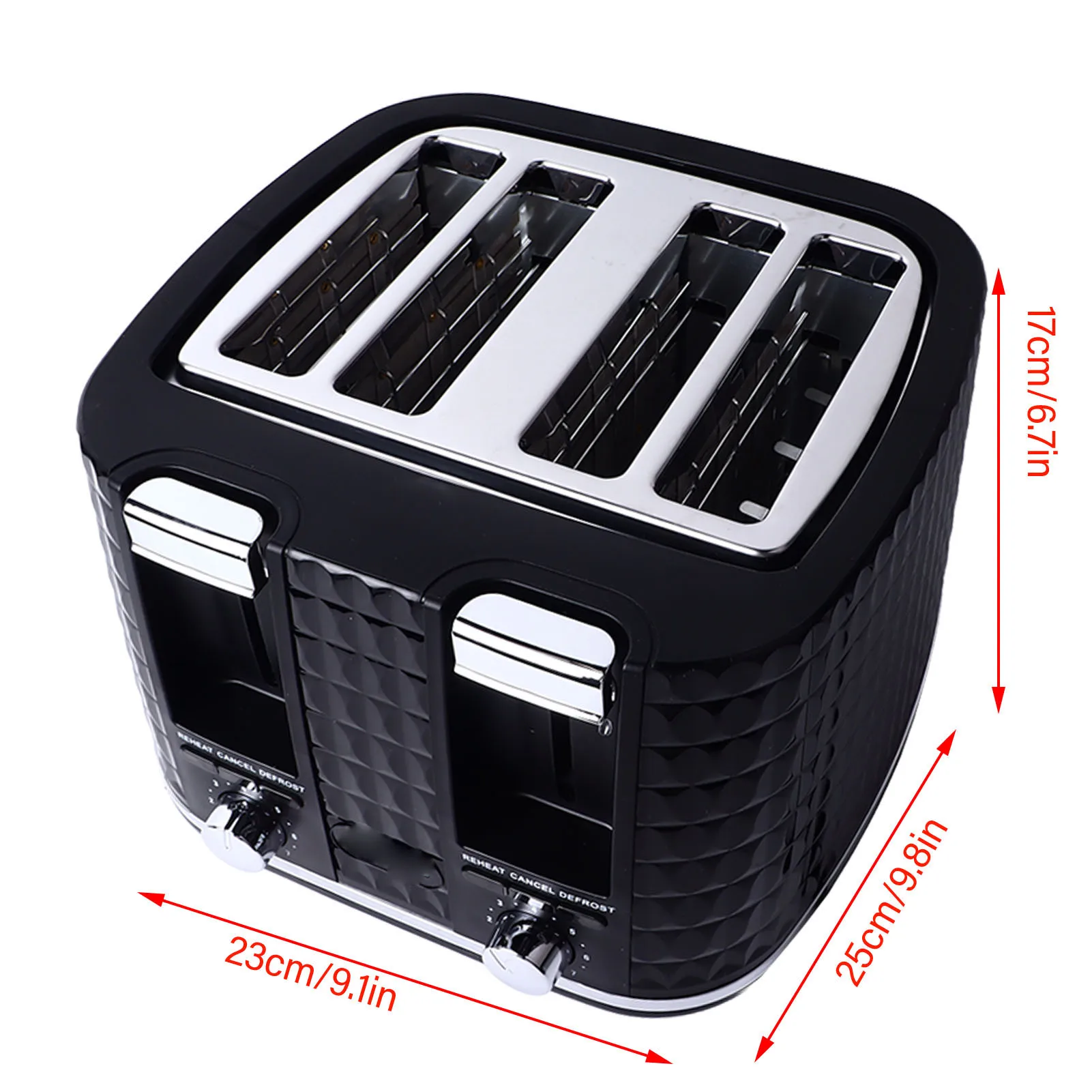 Bread Toaster 4 Bread Toaster Multifunction Customizable Toast Shade Stainless Steel Breakfast Sandwich Maker EU Plug