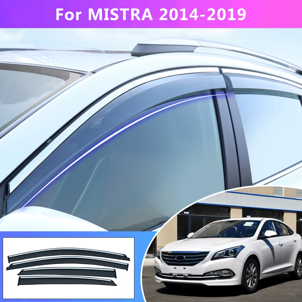 

Козырек от солнца и дождя для Hyundai MISTRA 2014-2019, защита от погоды на окно, дефлектор, защитный Стайлинг автомобиля, автомобильные аксессуары, 4 шт. навеса