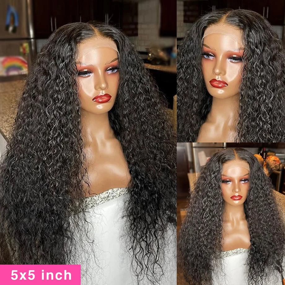 360 Curly Human Hair Wigs For Black Women Human Hair 4x4 5x5 Water Wave Lace Closure Wig 13x4 13x6 Hd Deep Wave Lace Frontal Wig 2