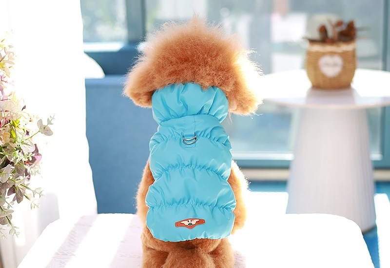 Dog Clothes Winter Vest Warm Buckle Cotton Coat Puppy Clothes Biped Pet