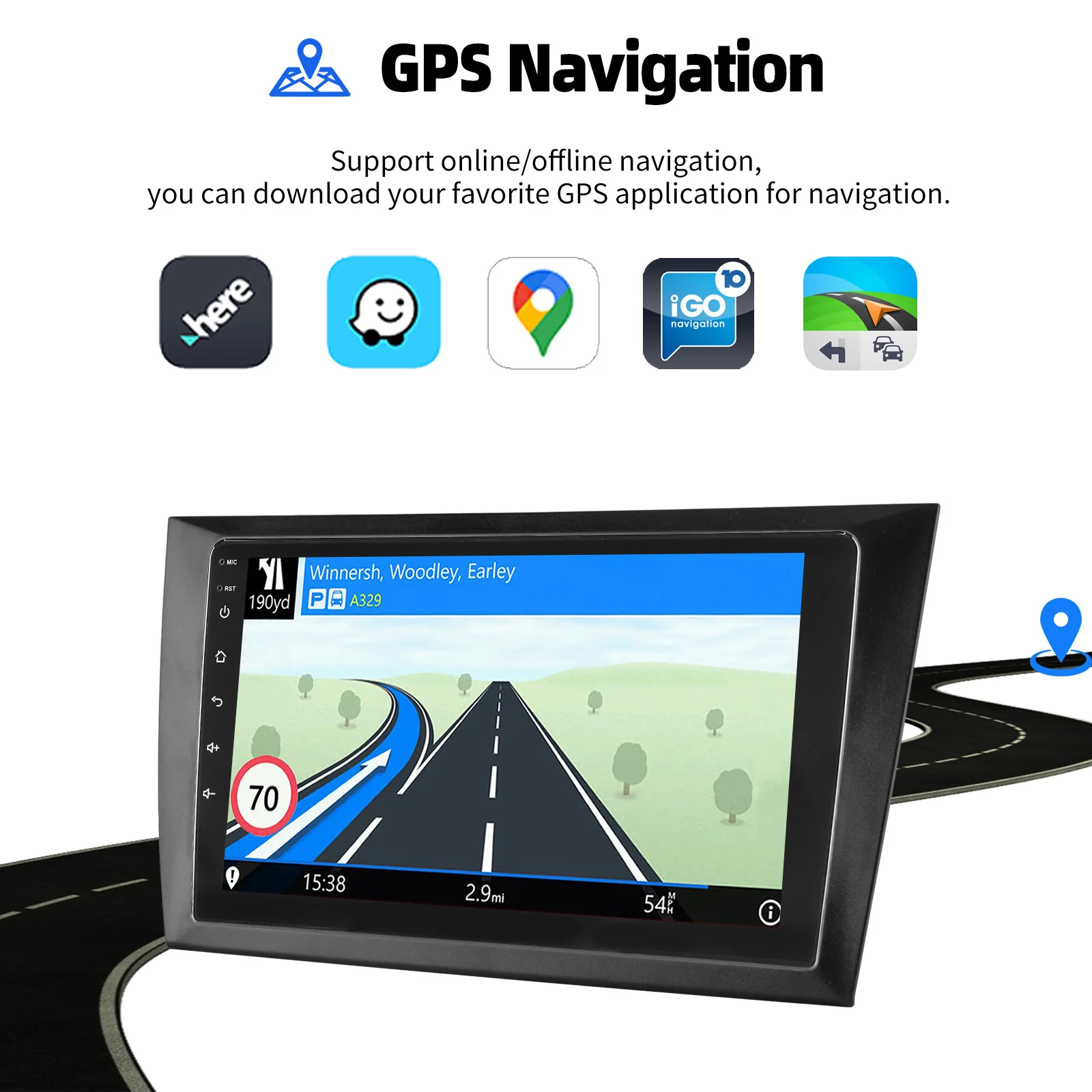 Autoradio ESSGOO Android 15 9 Zoll 64G für VW GOLF VI 2008-2012 Drahtloses CarPlay Android Auto GPS Navigation FM WIFI RDS Lenkradsteuerung Bluetooth USB Mirror Link IPS Touchscreen Head-Unit – Detail 8