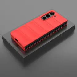 Premium Armor Hybrid Silicone Bumper Protective Back Case for Z Fold 5 (Red)