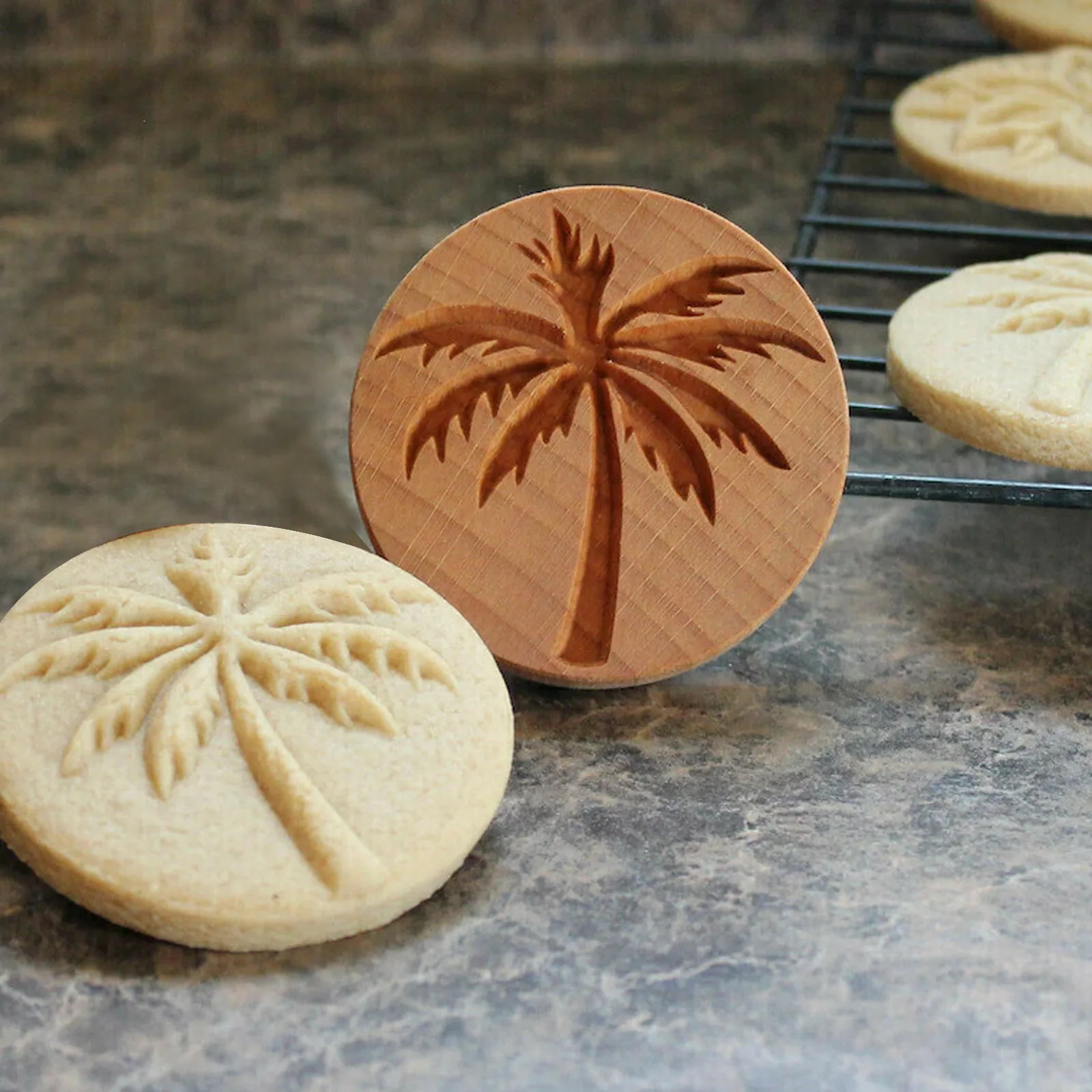 Description Picture 2 of itemCookie Cutters and Embossers Flower Cute Interesting Cookie Mold 3d Cookie Mold Cutter Wooden Pastry Bakery Accessories