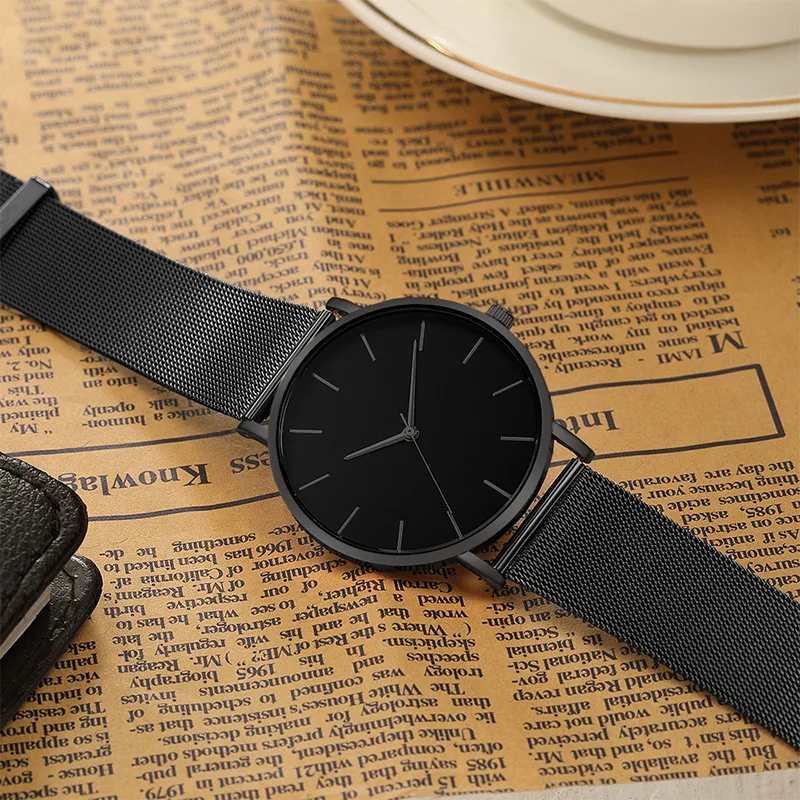 Minimalist Fashion Casual Watch Women Steel Hour Reloj Mujer Quartz Wristwatch Simple Montre Femme Mesh Stainless Steel Bracelet 5
