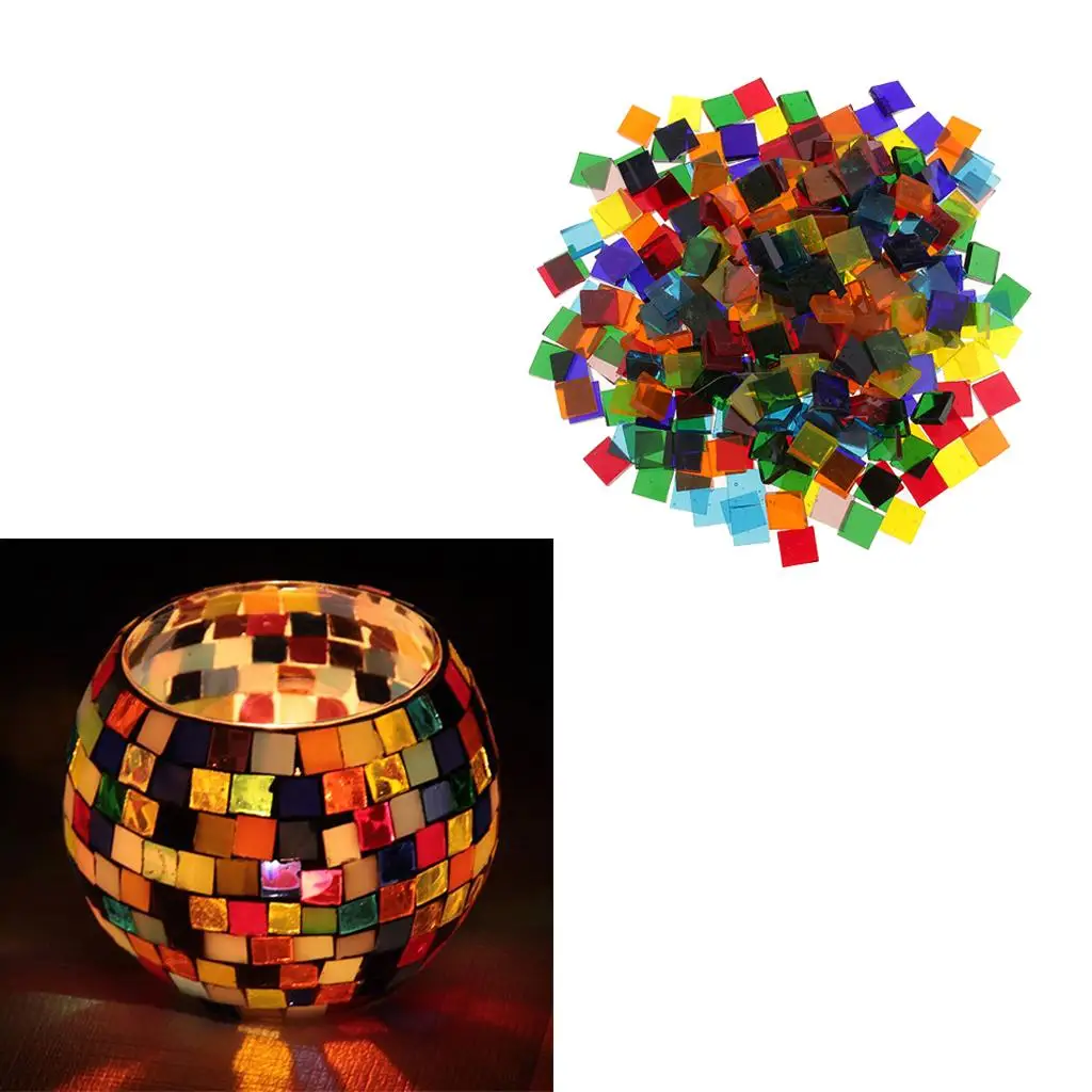 260g round and square Shape Mosaic Tiles Material for Mosaic Making Crafts Making