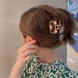 Sweet Cute Pink Bear Small Hair Claw Korean Fashionl Metal Hair Clip Cute Cartoon Bear Cat Headwear Children Hair Accessoires