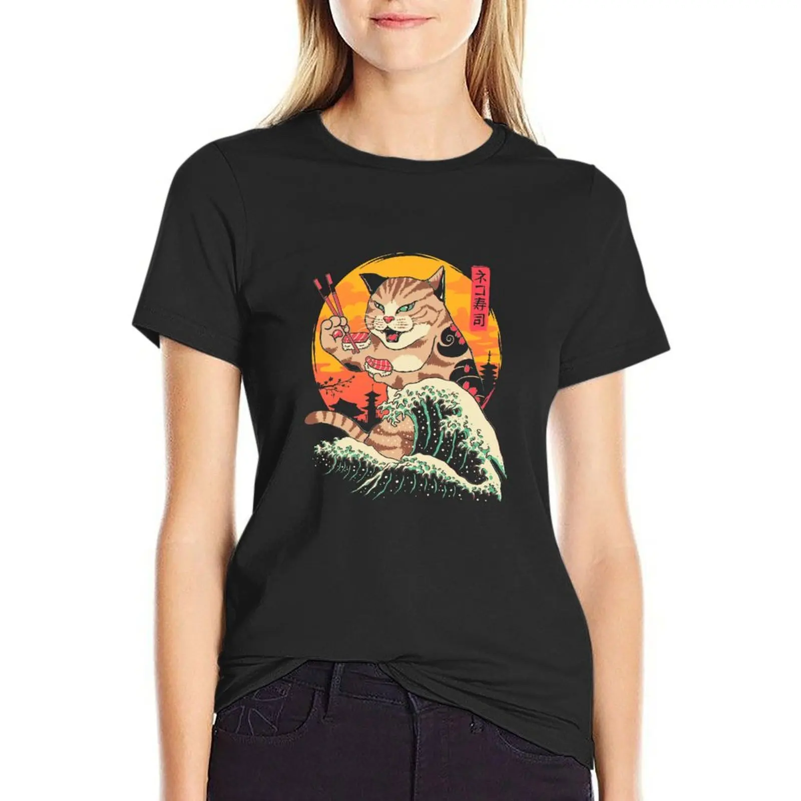 

Neko Sushi Wave T-Shirt tshirts woman new edition t shirts for Women tops Women Women's t-shirt