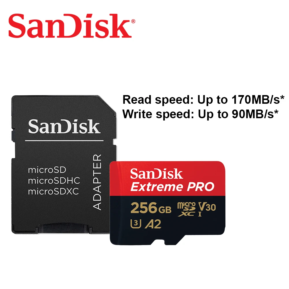 New SanDisk Micro SD memory Card A1 A2 microSDHC microSDXC Card C10 U3 4K HD Trans Flash Cards for Game DJI Camera Phone TF Card 