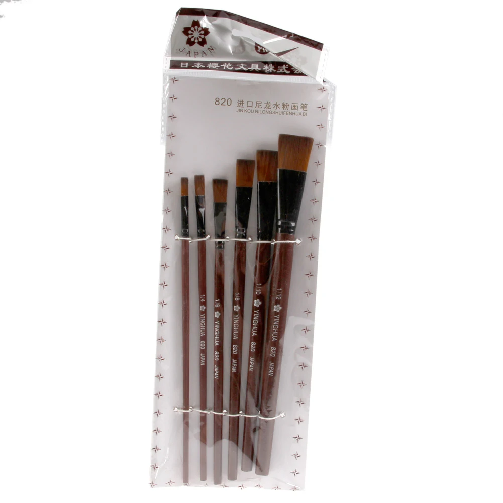 아티스트 용품 수채화 세트에 대한 6Pcs 나일론 아크릴 오일 페인트 구아슈 브러쉬