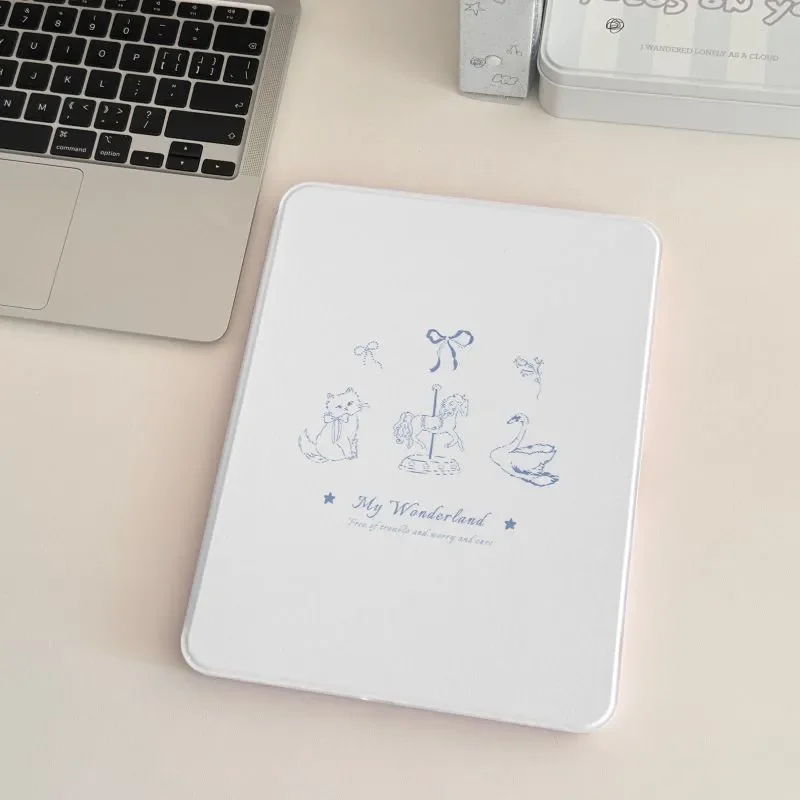 Rotating Triple Fold Cute Cat Tablet Cover