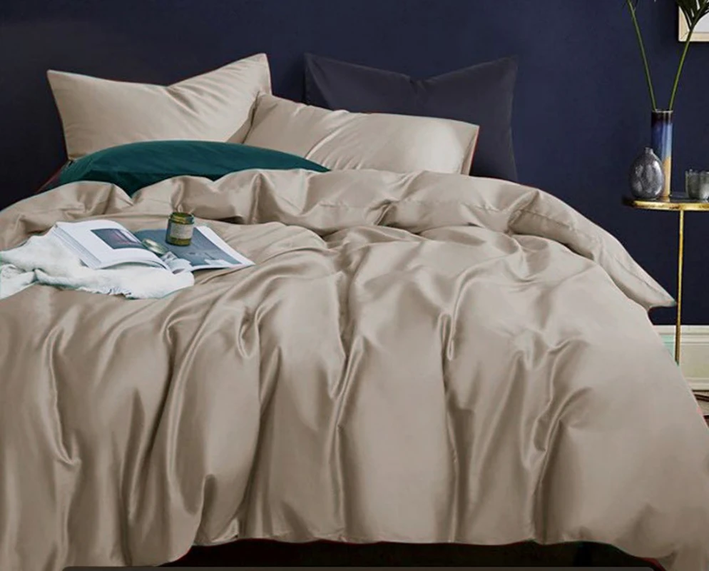 

5 PCs 1200 TC 100% Egyptian Cotton Bedding Set Fitted Sheet Duvet Cover Pillowcases King Size Beige Ivory Grey Color Customize